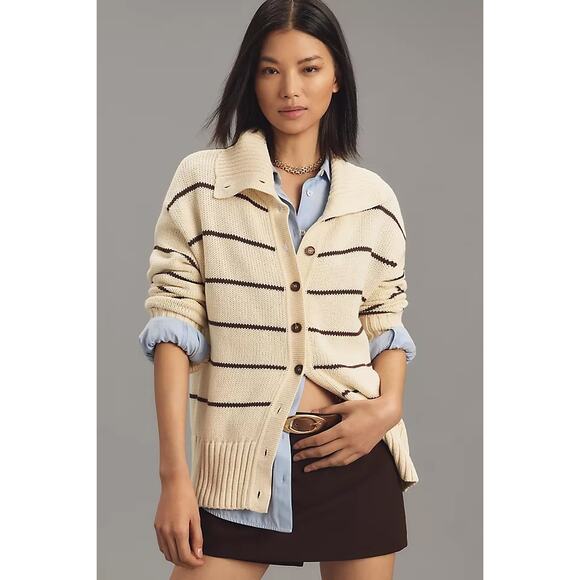 ALIGNE Sawyer Striped Button Up Cardigan Size Small - Picture 1 of 8